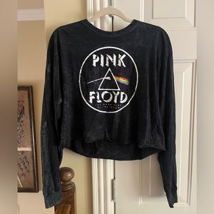 Pink Floyd Long Sleeve Cropped Graphic Tee